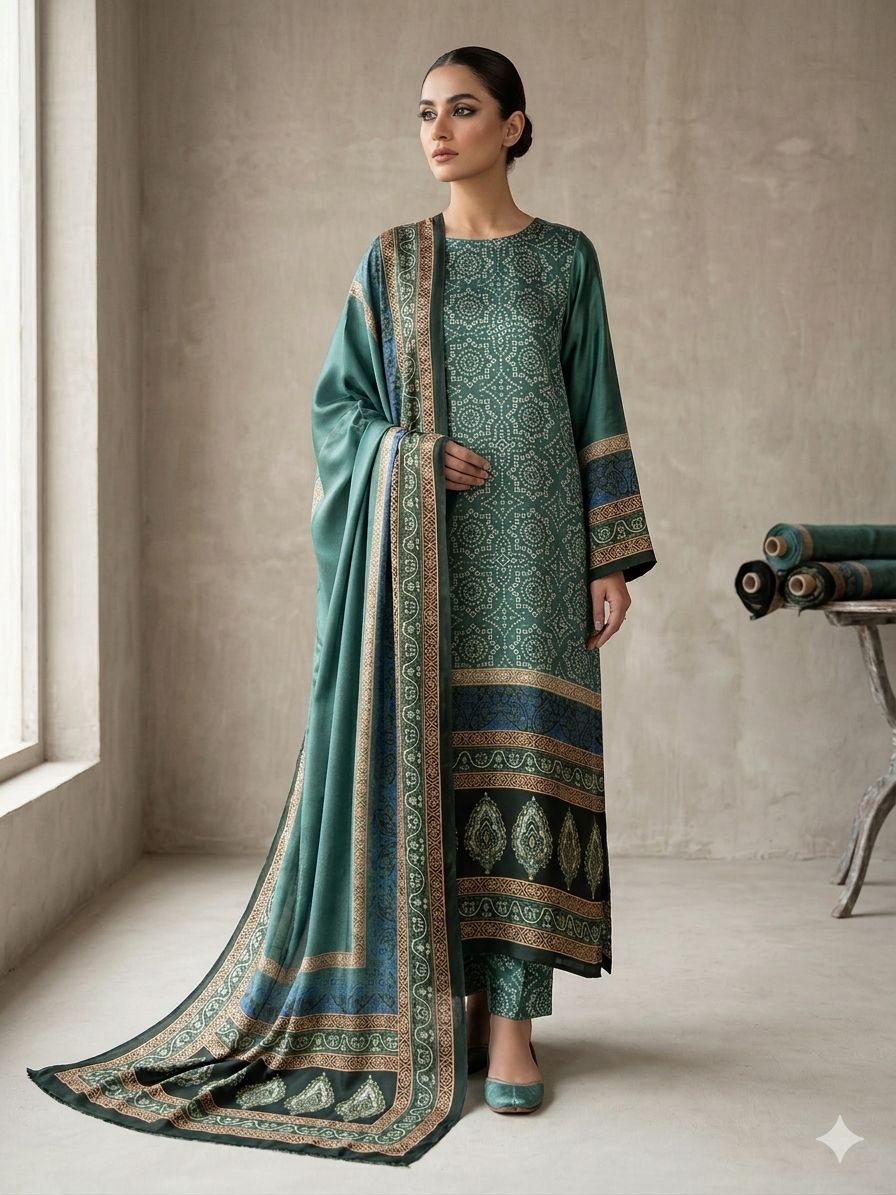 Pure Sheesha Silk Shirt + Dopatta